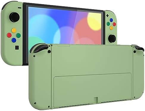 eXtremeRate Wiśniowy Różowy Custom Full Set Shell dla Nintendo Switch OLED, Wymienna Płyta Tylna Konsoli & Podpórka, dla NS Joycon Handheld Controller Housing Z Kolorowe Przyciski dla Nintendo Switch OLED
