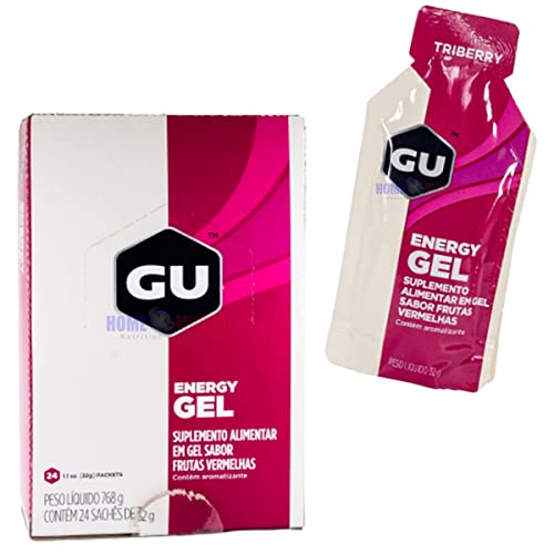 Gu Energy Gel Cafeína 24 Sachês De 32g (Frutas Vermelhas) - Gu