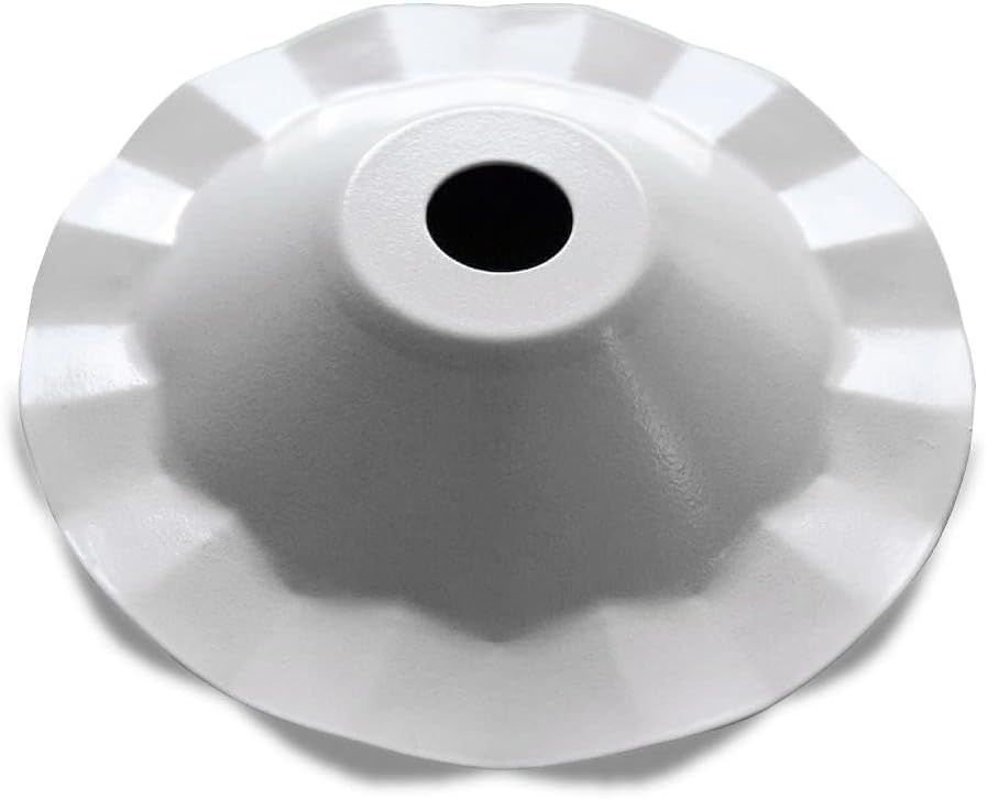 fantado Scallop Patio Metal Light Bulb Shade for Outdoor Commercial String Lights, E12, White by PaperLanternStore.com