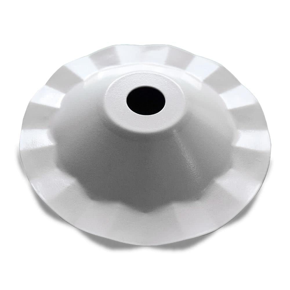 Scallop Patio Metal Light Bulb Shade for Outdoor Commercial String Lights, E12, White by PaperLanternStore.com