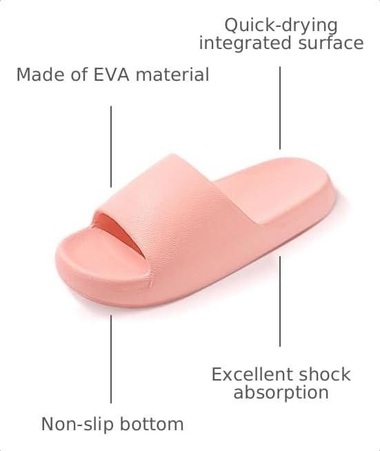 Image of Jerzmy Comfy Slides for Women Men | Extra Soft Pillow House Slippers Pool Shower Shoes | Non Slip Cloud Sandals for Summer Indoor Outdoor Beach