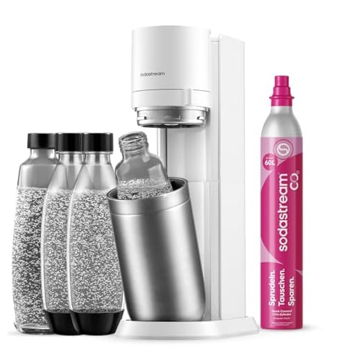 SodaStream Wassersprudler Duo mit CO2-Zylinder, 2X Glasflasche und 2X 1L spülmaschinenfeste Kunststoff-Flasche, Weiß, Höhe: 44 cm