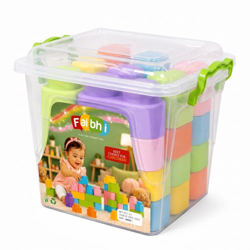 Image of Squishy Building Blocks, 21 Pcs, Non-Toxic Teething Toy, Infants 5M+