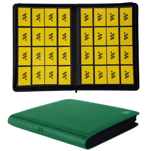 Image of Premium 1000+ Pockets Card Binder,16 Pockets Trading Card Binder Ringless Side Loading Trading Card Album Folder for TCG -Dark Green
