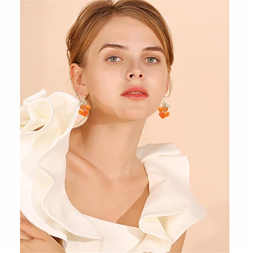 Boho Unique Handmade Creative Fruit Orange Earrings Retro Personality Simple Tassel Earrings For Women Fruit Jewelry Gifts4