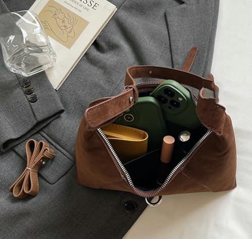 Slouchy Suede Hobo Bags Women Cute Crescent Crossbody Purses Underarm Shoulder Travel Bag Satchels Trendy Tote Handbag 20253