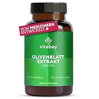 Vitabay Olivenblatt Extrakt 1200 mg • 90 vegane Kapseln • Olive Leaf Extract • 20% Oleuropein • Hochdosiert • Mit Pullulan-Kapselhülle • Made in Germany
