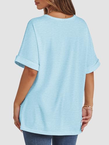 Image of ATHMILE Womens Oversized T Shirts Summer Tops Spring Casual Loose Fit Workout Short Sleeve 2026 Beach Vacation
