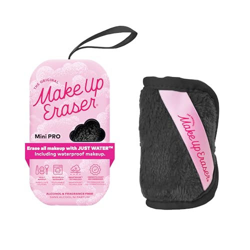 Image of The Original MakeUp Eraser Mini PRO, Erase All Makeup With Just Water, Including Waterproof Mascara, Eyeliner, Foundation, Lipstick, Sunscreen and More! Chic Black, 1ct