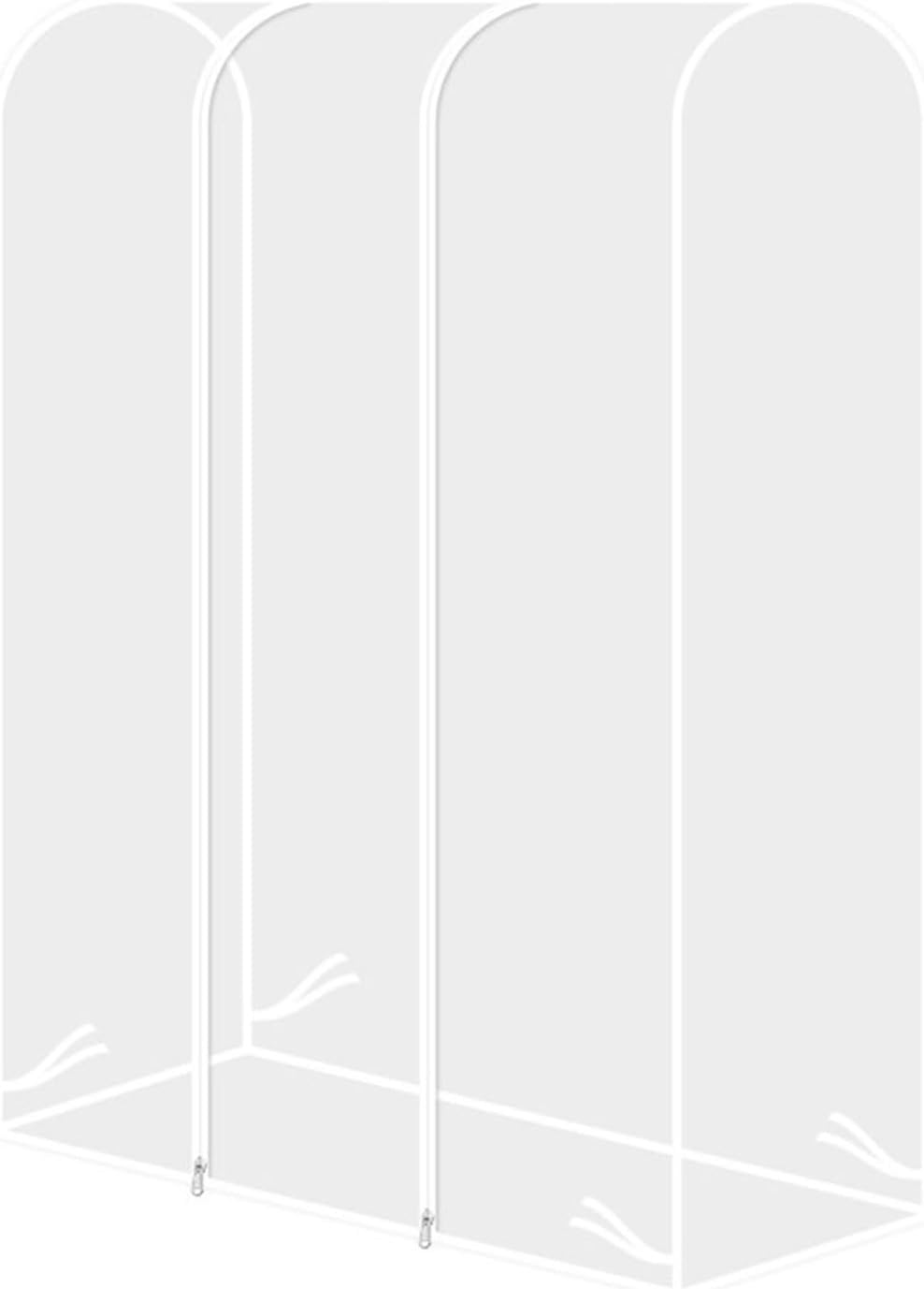 Translucent Garment Cover with Double Zippers for 59.06 Inch Racks