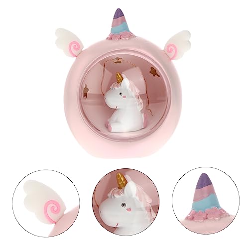 Lámpara de mesa de luz nocturna unicornio rosa miniatura 4