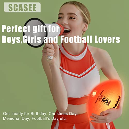 Scasee Light Up Football - Official Size 6 And Weight- Extra Pump And Batteries - Glow In The Dark Indoor Or Outdoor Footballs With Bright Waterproof Led For Youth,Teen Boys And Girls #TOP5