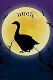 Duck Notebook Halloween Journal: Spooky Halloween Themed Blank Lined Composition Book/Diary/Journal For Duck Lovers, 6 x 9, 130 Pages, Full Moon, Bats, Scary Trees