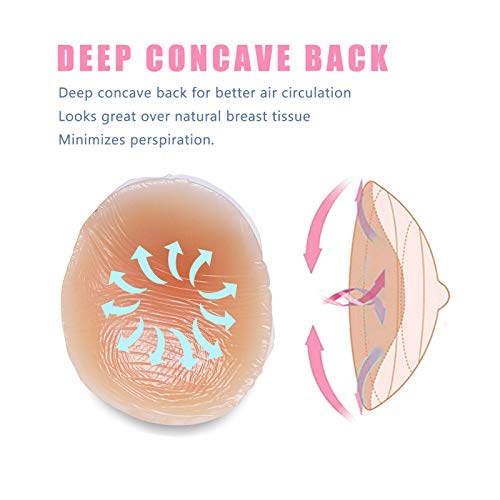 Hiplaygirl Deep Concave Back Silicone Breast Forms Enlarge Prosthesis 1 Pair A Cup - 350G #TOP2
