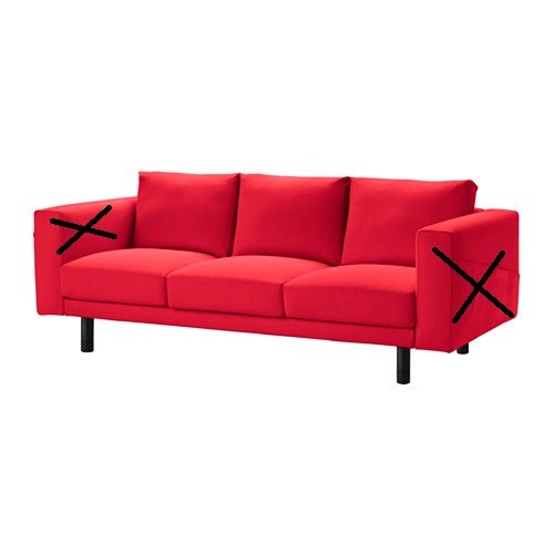 Buy IKEA Cover for Slipcover Only (Finnsta Red, 3Seat Sofa