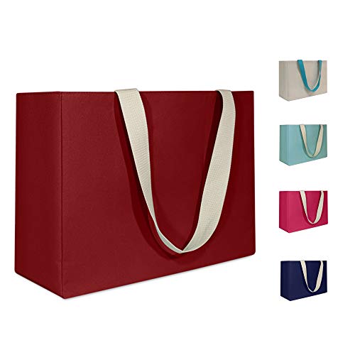 Large Reusable Grocery Shopping Bag, Eco Friendly Cotton Canvas Shopping Tote. Water Resistant