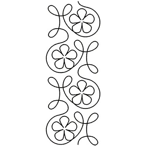 Quilting Stencils for Machine and Hand Quilting - 2 Quilting Stencils for Border Patterns - Ginger Flower Border, Flower Plastic Quilt Stencil Set with Guide - Thumbnail 3