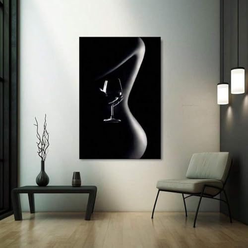 Peinture femme noire sexy art sur toile pour une ambiance cosy