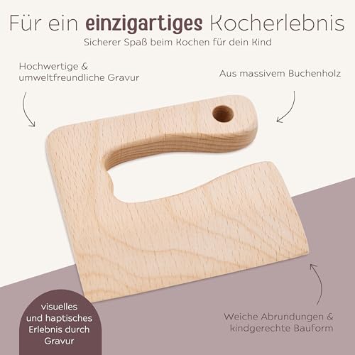 wunderwunsch Kindermesser ab 1 Jahr, Montessori Messer Holz Kleinkinder – Ansicht 4