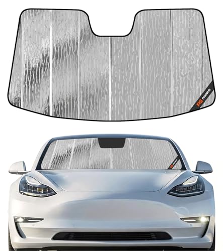 Pigenius Windshield Sunshade for Tesla Model 3 2018-2026, Model Y 2020-2025 Old Body Style, Custom Fit Front Window Shade - AstraGuard