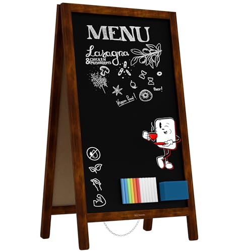 ALLboards Kundenstopper – lackierter Holzrahmen 78×44 cm, Kreidetafel, Restaurant-Tafel