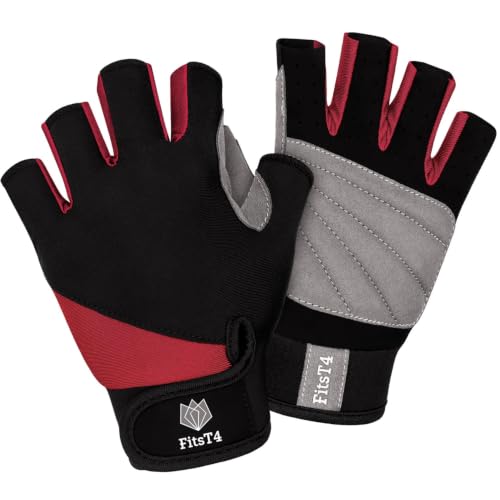 FitsT4 Sports Half Finger Padded Palm Sailing Gloves for Kayak Water Sports