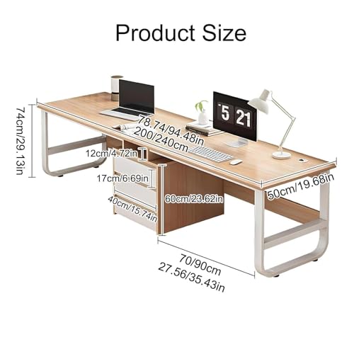 Bureau informatique de 240 cm chêne pour installer deux ordinateurs - 2