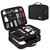 MATEIN Electronics Organizer Travel Case, Water Resistant Cable Organizer Bag for Travel Essentials, Gifts for Men, Storage Bag as Accessories for Phone, Cord, Tablet, Black