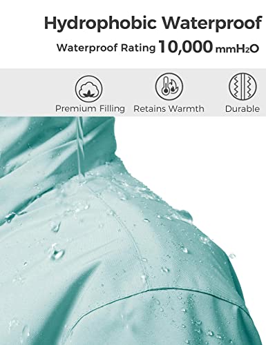 wantdo Casaco de inverno impermeável para meninas, de lã, com capuz, capa de chuva quente, Verde men