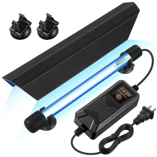 Qualirey 13W Aquarium UV Light with Timer & Hood