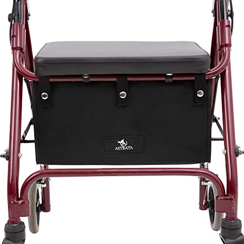 Extra Large Walker Underseat Bag - Rollator Accessories - Under Seat Storage Pouch (Black)