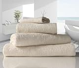 linenHall 500gsm, Combed Organic Cotton Bath Towels in Natural Unbleached