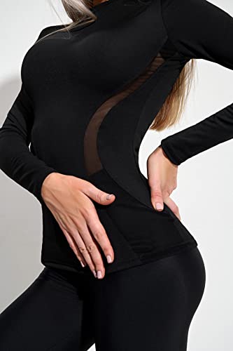 Bona Fide Camisas de compressão para mulheres – Blusa feminina de manga comprida/curta para treino –