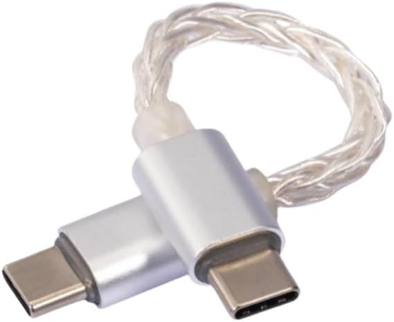 USB C Type C to Type C 7N Silver Plating AdapterOTG Headphone Adapter Cable DAC Converter Cable for Data Transfer/Audio Transmission Converter for Smartphones/Tablets with Android Devices