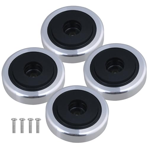 Yibuy 4個入り スピーカー フィート パッド シルバー アルミニウム プラスチック スタンド オーディオ CD プレーヤー用