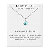topas stein kaufen  Philip Jones Dezember (Blauer Topas) Geburtsstein-Halskette mit Zircondia®-Kristallen
