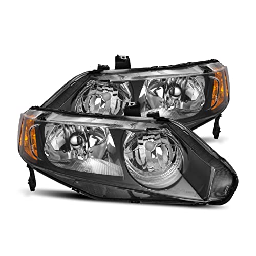 Modifystreet 2006-2011 Civic Chrome Clear Lens Headlights Pair Replacement #TOP22