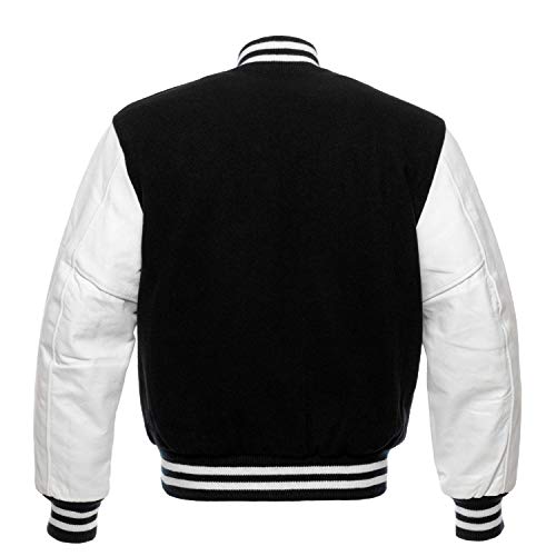 Image of Deckra Boys Varsity Jacket Leather Arms Wool Polyester Quilted Kids /Children Varsity Jacket
