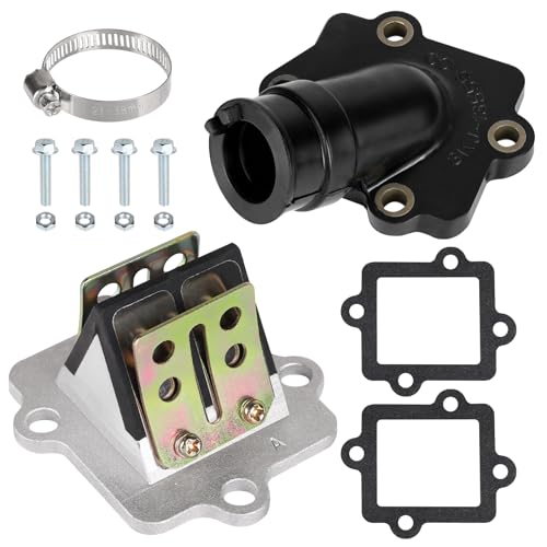 SUPAWAY Membranblock mit Ansaugstutzen und Dichtungen Set, Ansaugstutzen Dichtung Membranblock, Ansaugstutzen Set Membranblock, Kompatibel Yamaha Aerox für Yamaha Jog 50cc 2-Takt-Roller-Moped
