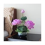 Der Lotus besteht aus PE-Material, die Blütenblätter sind dick, die Farbe ist handgefärbt, der Farbverlauf ist realistisch, das Lotusblatt hat klare Linien, die Kanten sind flach geschnitten, die Blätter sind dick und nicht leicht zu verformen.