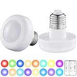 2 Pack 3 AAA Battery Operated Light Bulb for Lamp, LED Puck Lights with E26 Screw for Non-electric W