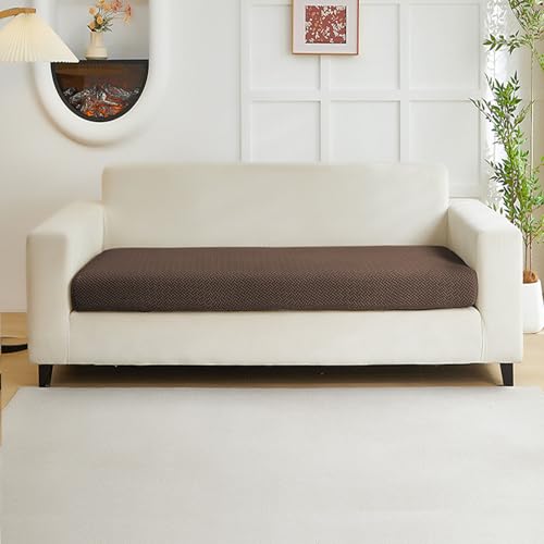 Disayu Couch Covers for 2 Cushion Sofa Pet Friendly Couch Cushion Covers Universal Sofa Covers Washable Stretch Slipcovers for Sectional Sofa (Texture Brown, Large Double Seat Cover)