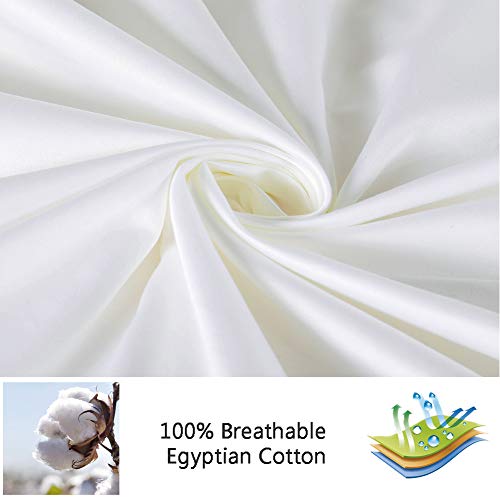100% Egyptian Cotton 1 Fitted Sheet Only, 600 Thread Count King Size Fitted Sheet White, 16" Deep Pocket, Colorfast Dyes & Shrink Resistant, Soft & Silky Sateen Weave For Home & Hotel #TOP3