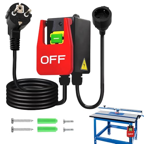 Mineup Interruptor Monofásico, Interruptor De Tensión Cero Con Enchufe, Interruptor De Máquina, Interruptor De Parada De Emergencia Para Apagar Rápidamente La Mesa De Fresado Y Otros