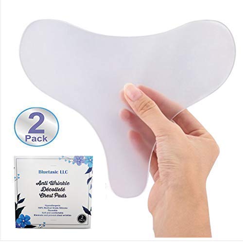 Anti-Wrinkle Décolleté Pads (2 Pack), Chest Pads for Chest Wrinkles, Reusable High Quality Medical Grade Silicone Chest Patches, Prevent, Eliminate Chest Wrinkles and Stretch marks