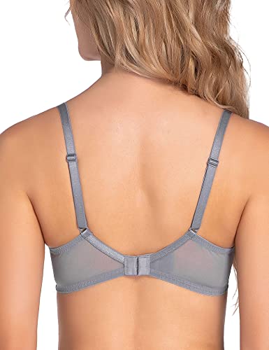 Wingslove Women's Sexy Bra Sheer Lace Bra Plunge Unlined Full Coverage See Through Underwire Bra (Grey, 34C) #TOP2