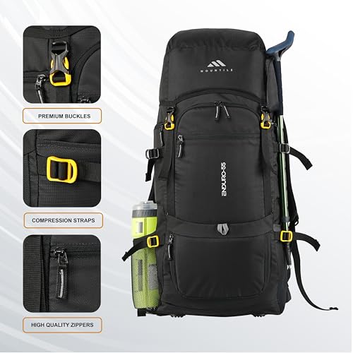MOUNTILE ENDURO 55L Black Travel Backpack - Image 3