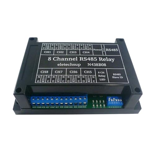Placa de interruptor RS485 Modbus RTU 8 canales con carcasa DIN y código 03 06 16 2
