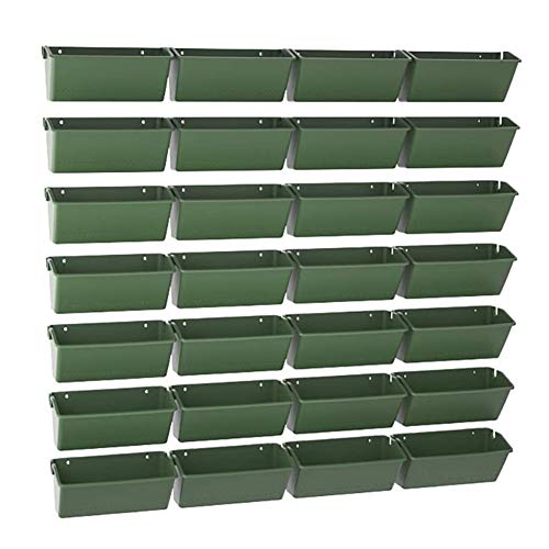 ZDYLM-Y Vertikale Pflanzenwand Blumentöpfe, Wandmontage-Pflanzer mit 28 Blumentöpfen, Breathable Drainage-Loch-Design, Tragfähigkeits Starken Cover