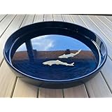 アユが装飾されたお盆 直径約30cm